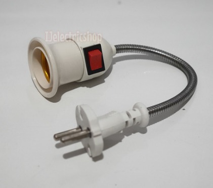 Fitting Flexible Steker Colok Lampu E27 20cm/ fit flex ATN