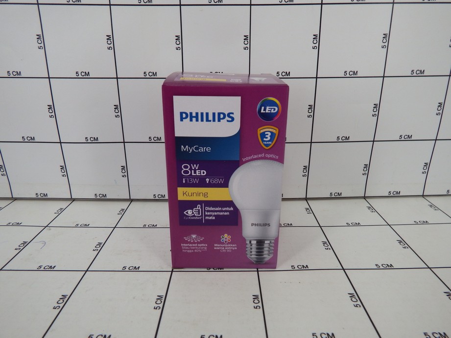 Lampu Philips LED Bulb 8-68W E27 3000K 230V A60-MyCare (Kuning)