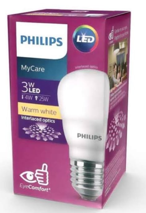 PHILIPS Lampu LED MyCare Bulb 3Watt Warna Kuning Warm White