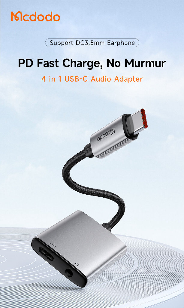 MCDODO Ca-0500 Converter Splitter Type C To Jack 3.5Mm Charging