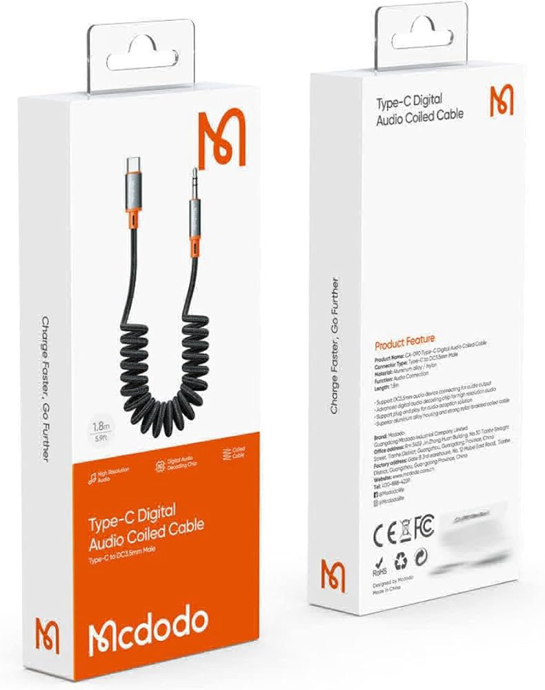 KABEL AUX MCDODO JACK 1.2M 4-5 orang ( 12 Watt