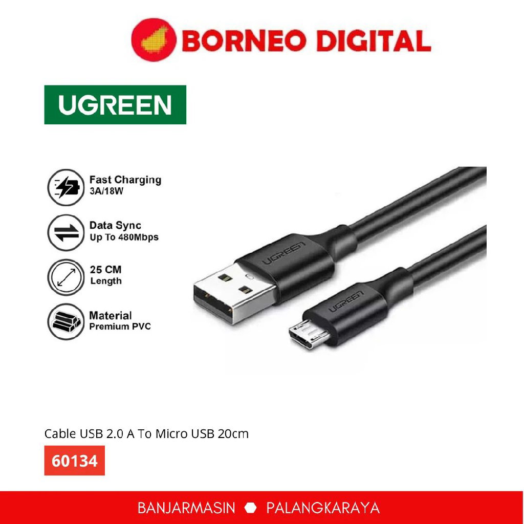 Ugreen Kabel Micro USB 0.25M Hitam