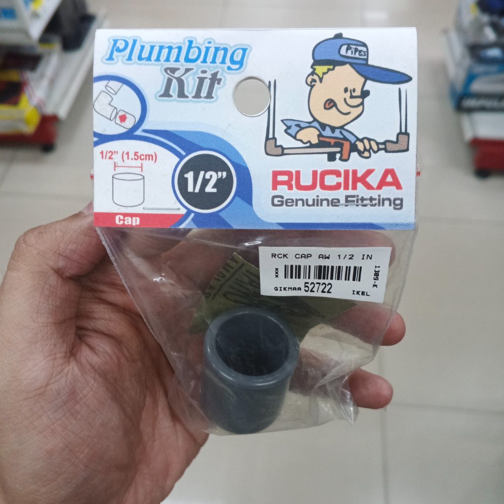 RUCIKA DOP 1/2", Fitting / Sambungan Pipa PVC Rucika Dop / Cap AW