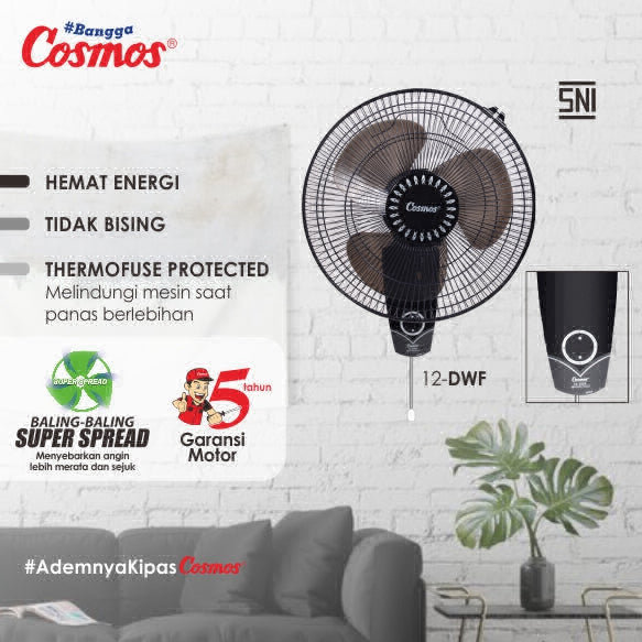 COSMOS Fan Wall 12-DWF, Kipas Angin Dinding Cosmos