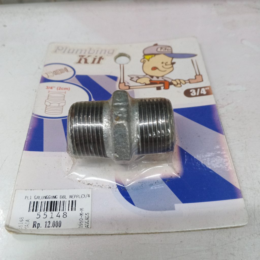 GE - Fitting Besi Double Nepple 3/4 Inch