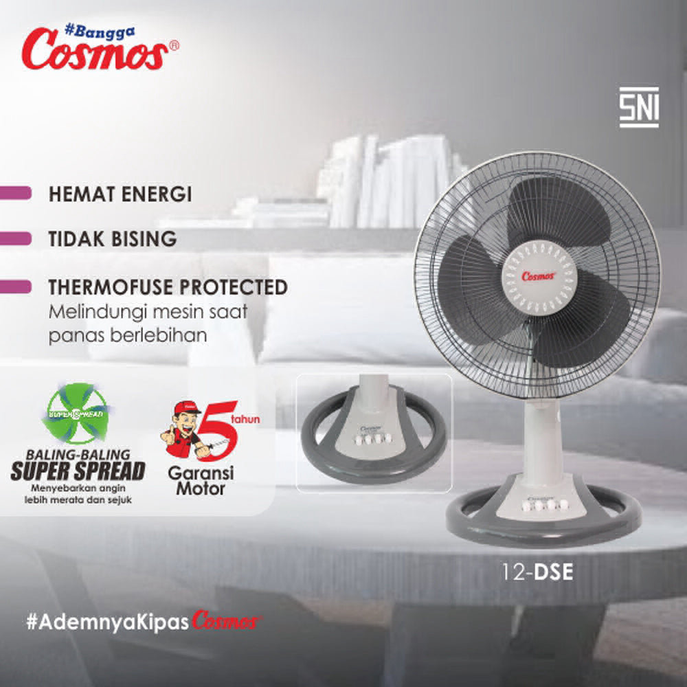Desk Fan 12" Cosmos 12-DSE 45 Watt 220 Volt