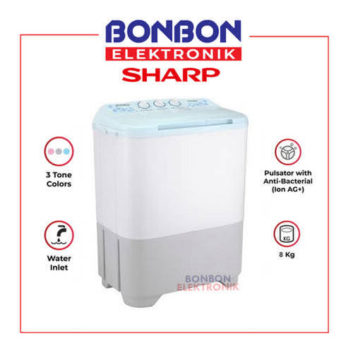 Mesin Cuci 2 Tabung SHARP EST90MWBK