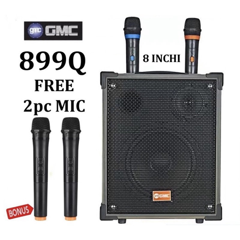 GMC Speaker 899Q Bluetooth Portable Super bAss Free 2 Mic Wireless