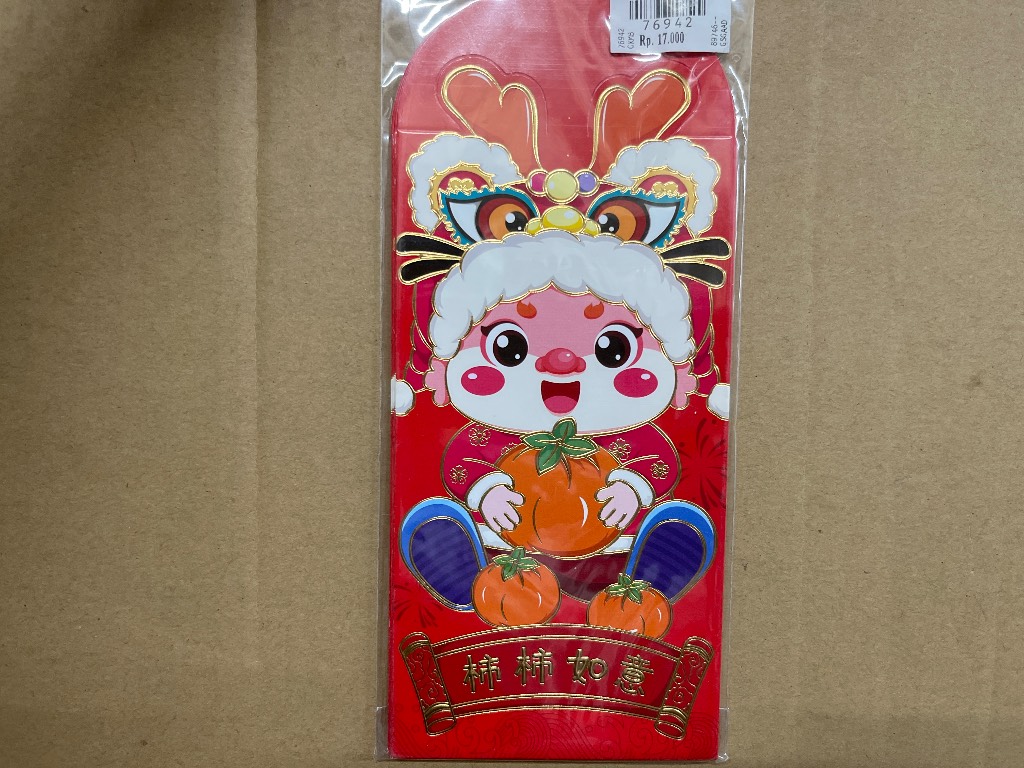 Amplop 9x17cm Isi 6pcs Angpao Angpo Merah Karakter