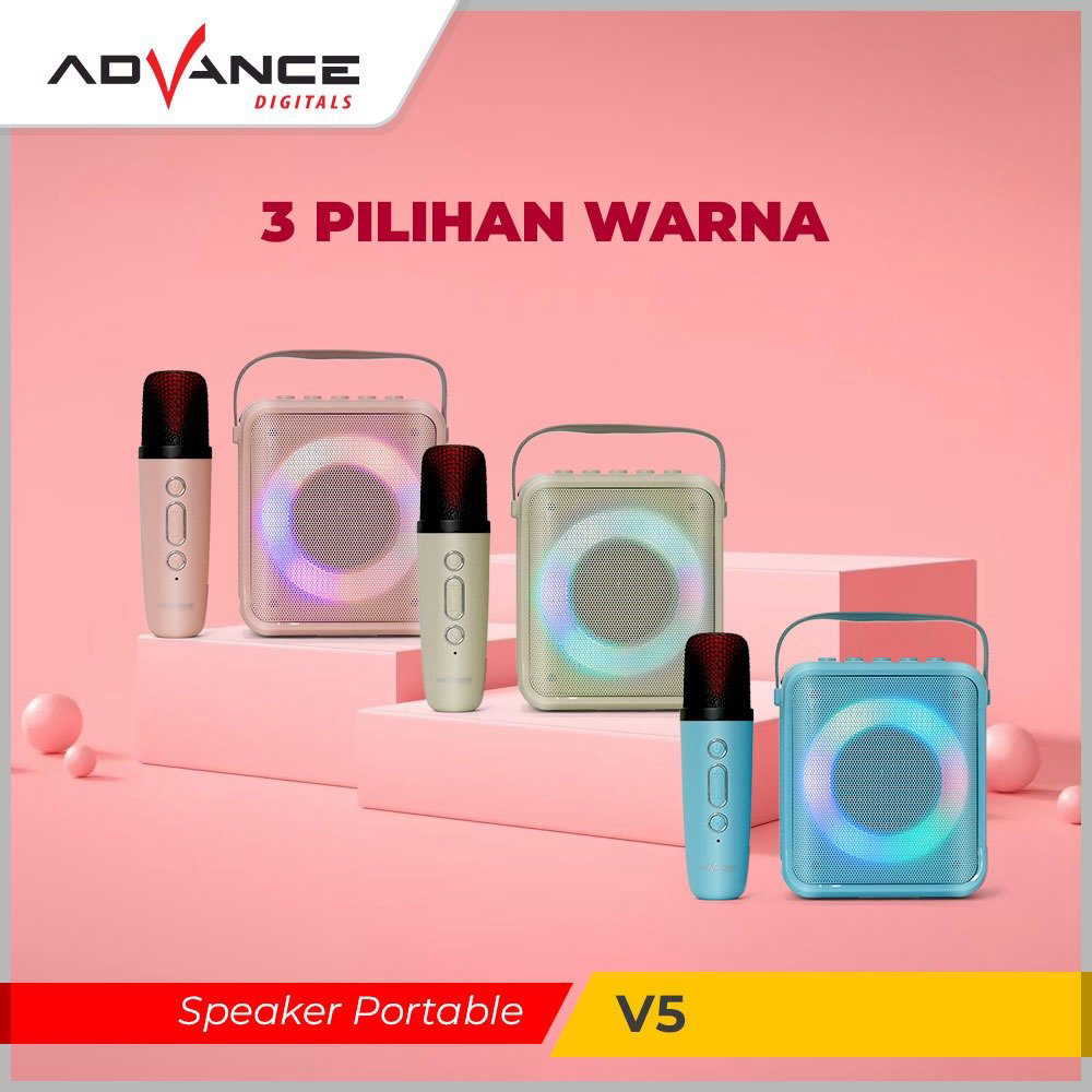 ADVANCE Speaker Portable Mini Bluetooth V5 Pink