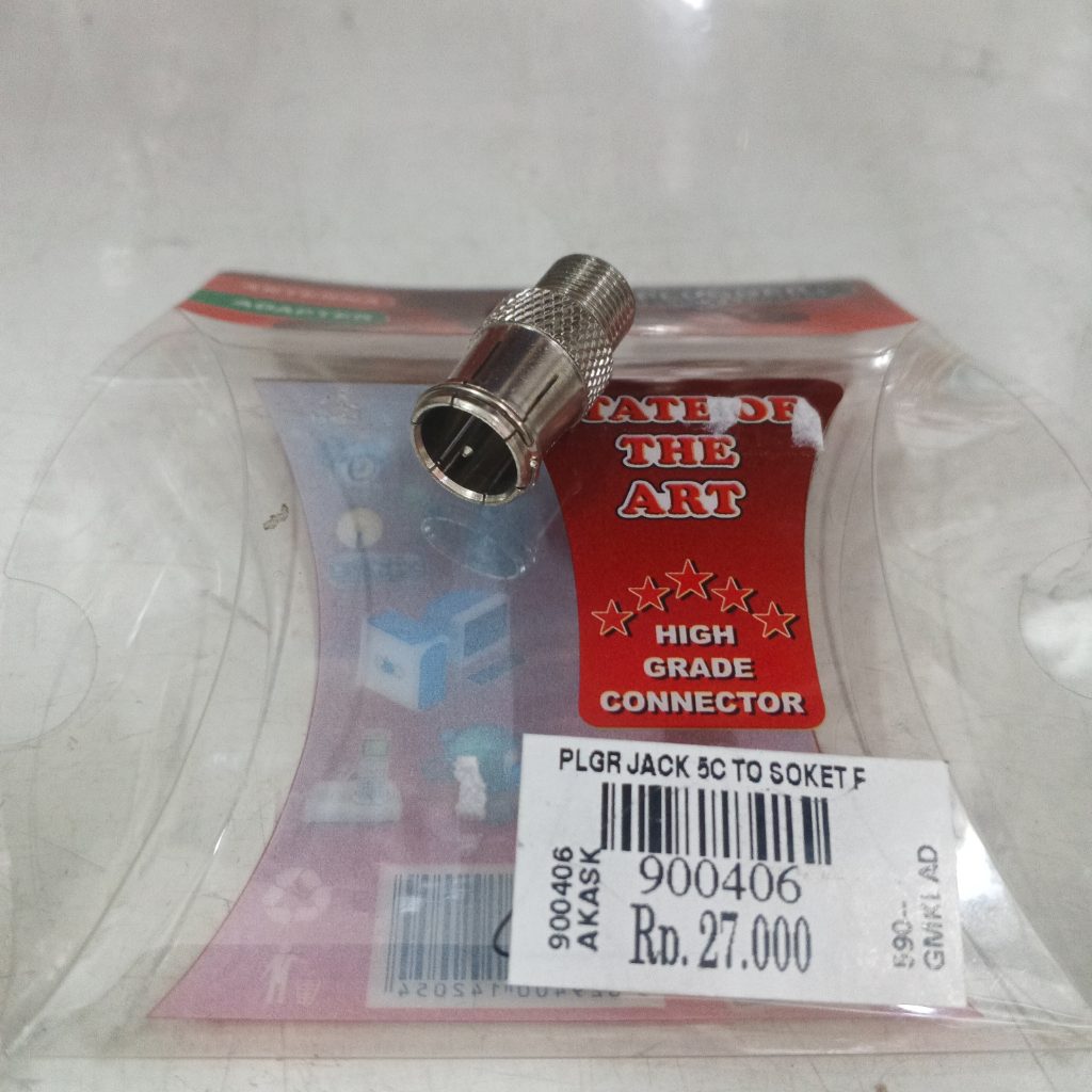 Socket Converter Konektor F Drat to Jack Antena TV Female 5C CCTV