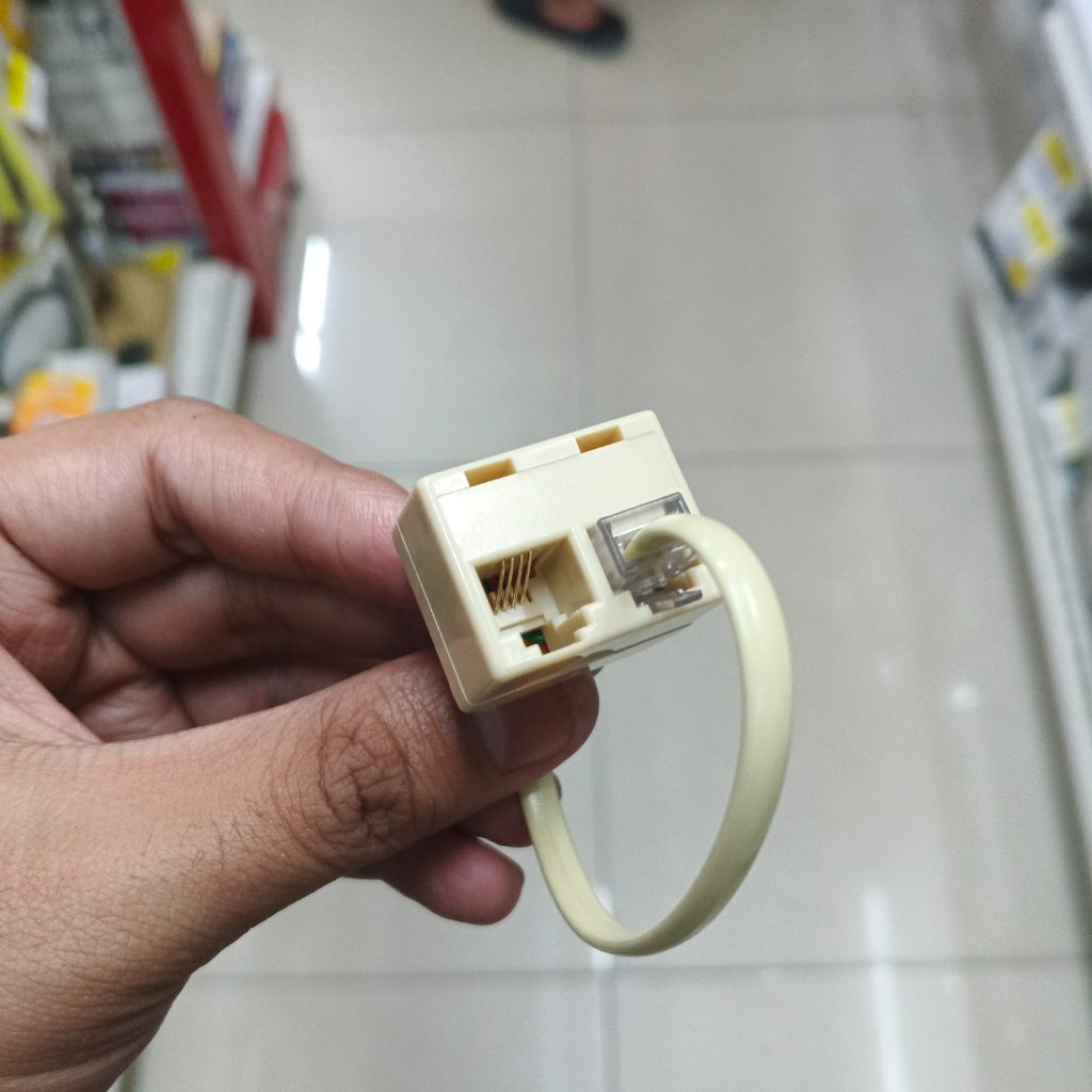 GE - Roset Telepon 2 Lubang + Kabel 10 Cm