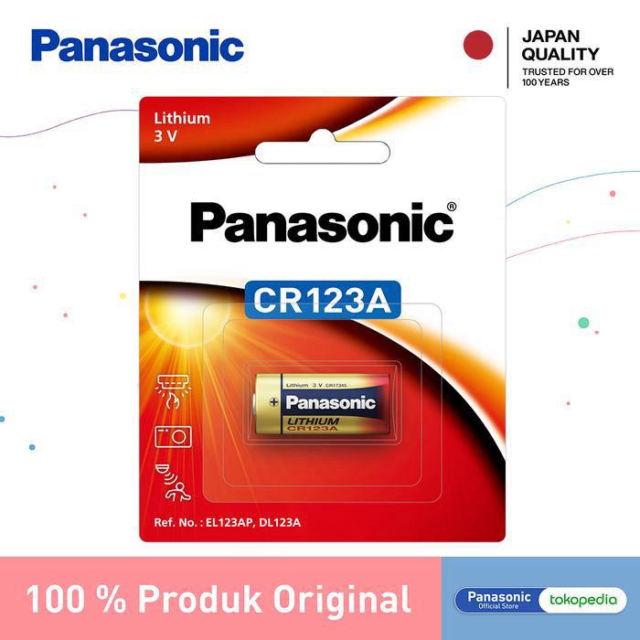 PANASONIC - Baterai CR123A Lithium 3V